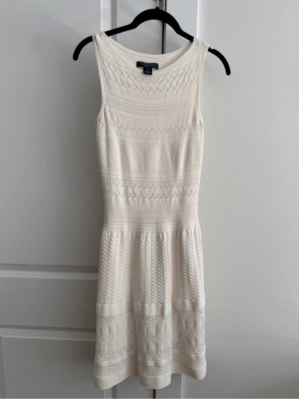 Lauren Ralph Lauren Sleeveless Pointelle Knit Fit and-Flare Dress PS